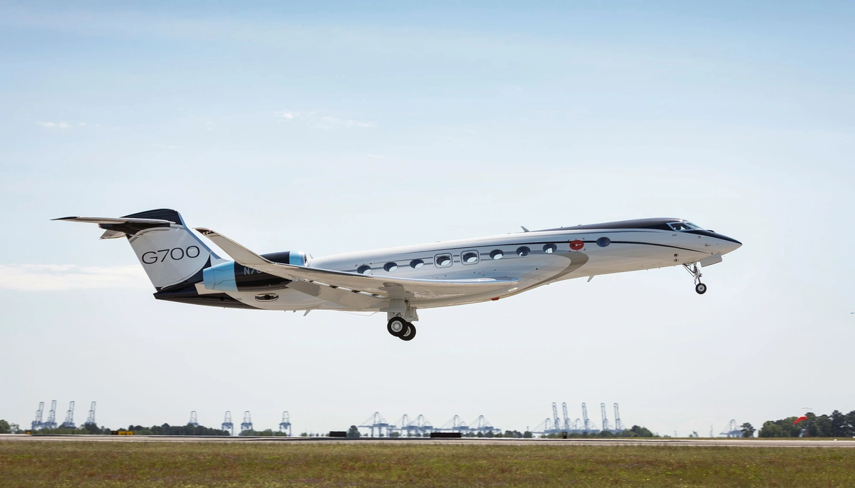 Private jet on runway